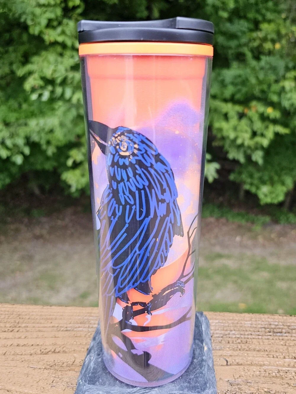 NWT Starbucks 2022 Halloween Raven Crow Campfire Hot Travel Tumbler 16oz